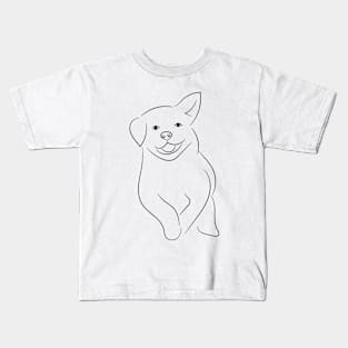 PUPPY DOG Minimalist Hand Drawn Design Kids T-Shirt